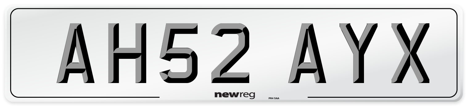 AH52 AYX Number Plate from New Reg